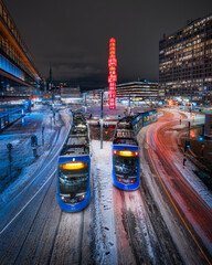 Nighttraffic in stockholm City