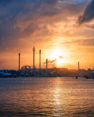 amazing view of stockholm winter sunlight