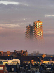 Stockholm City in fog