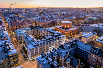 Beautiful unik aerial view of the Stockholm