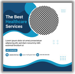 Hospital Social Media Banner Template Modern Healthcare Vector Illustration