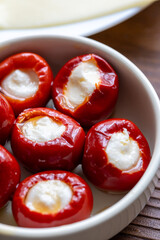 Close-Up of Cheese-Stuffed Peppers
