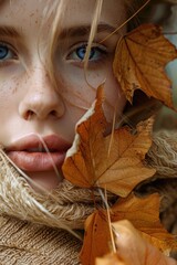 girl with some autum leaf