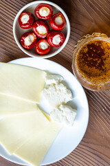Close-Up of White Wine and Cheese Plate
