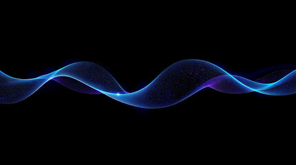 Abstract blue wave pattern on black background for modern technology concept visualization