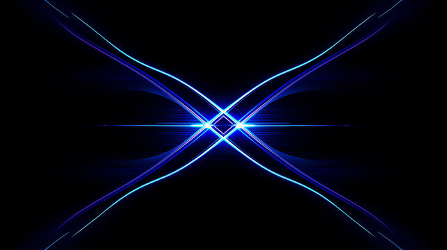 Abstract luminous lines creating a futuristic geometric design on dark background digital art wallpaper concept