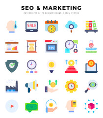 SEO & MARKETING icon pack for your website. mobile. presentation. and logo design.