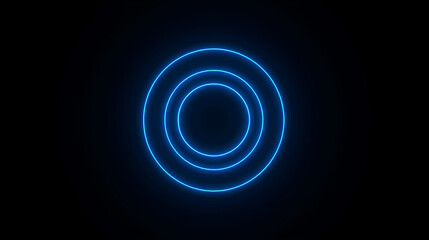 Obraz premium Hypnotic Blue Concentric Circles on Black Background Modern and Futuristic Design Element