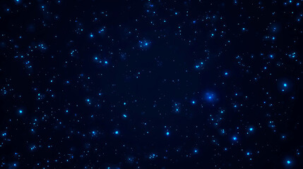 Obraz premium Mystic Dark Blue Space Background with Sparkling Stars and Cosmic Dust Glittering Effect