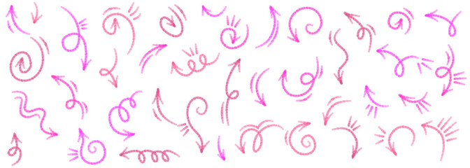 Smooth Arrow Doodle Icon Collection Curved Line Minimal Brush Vector Design