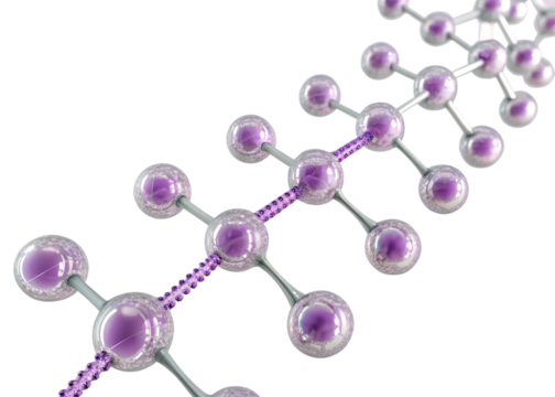 purple molecule 3d render - Powered by Adobe