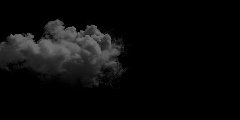 Isolated cloud formation against black background weather element
