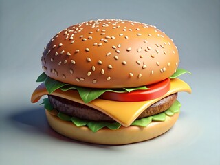 hamburger on a black background