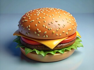 hamburger on black background