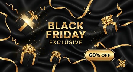 Black friday exclusive sale with 60% off discount and gifts