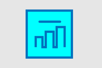 The image shows a bar chart icon inside a square frame.
