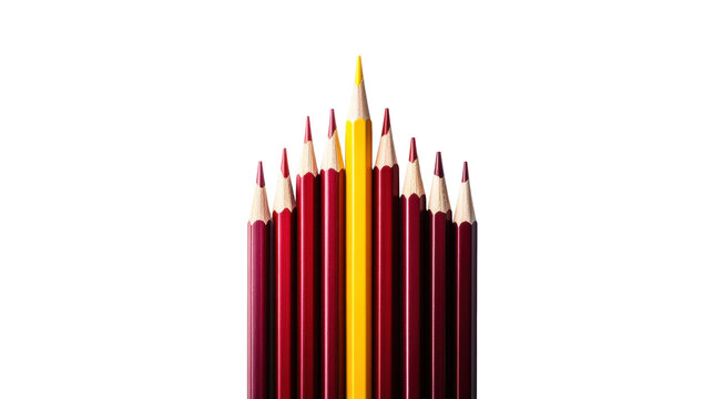 Colored pencils arranged on a transparent background - Powered by Adobe