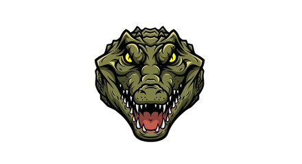Fierce Alligator Head Illustration - A Powerful Reptile Icon