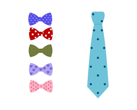 Father’s Day vector illustration elements set – silhouette of bow tie.