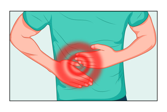 Lower Right Abdominal Pain Illustration – Human Body Anatomy and Digestive Discomfort