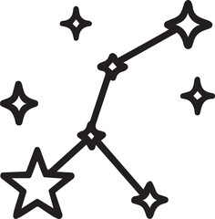 A minimalist illustration depicting the constellation known as Ursa Minor, or Little Bear in a simplified, yet artistic interpretation.