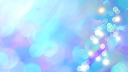 Soft Pastel Bokeh with Blue and Purple Light Bubbles