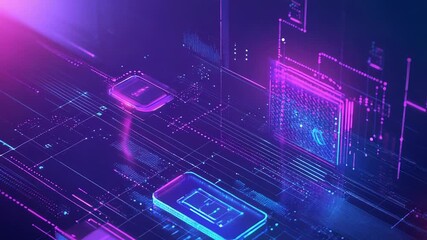 Circuit board processing computing data and network connections - Powered by Adobe