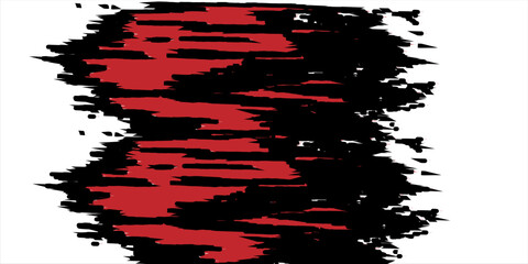 Red black brush stroke on transparent background. Paint Stroke. Grunge Hand Painted Red Brush Strokes. Grunge Brushes. Dirty Artistic Design. Vector illustration