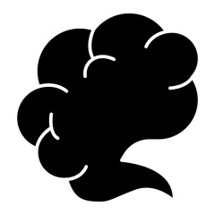 Smoke or vapor solid icon, vaping concept. Vector graphics. Cloud smoke sign on white background, style icon mobile or web design.