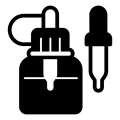 Jar with pipette solid icon, vaping concept. Vector graphics. Liquid filler sign on white background, style icon mobile or web design.