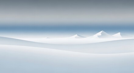 Minimalistic arctic landscape illustration with low poly mountains and dreamy sky backdrop