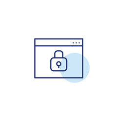 Lock on web page, secure online browsing and access. Pixel perfect, editable stroke vector icon
