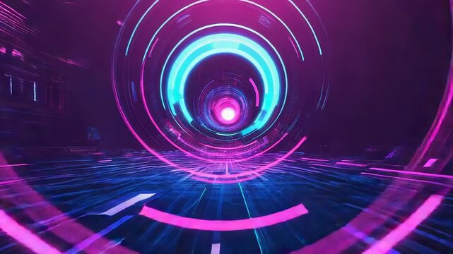 Abstract technology portal accessing virtual reality data highway