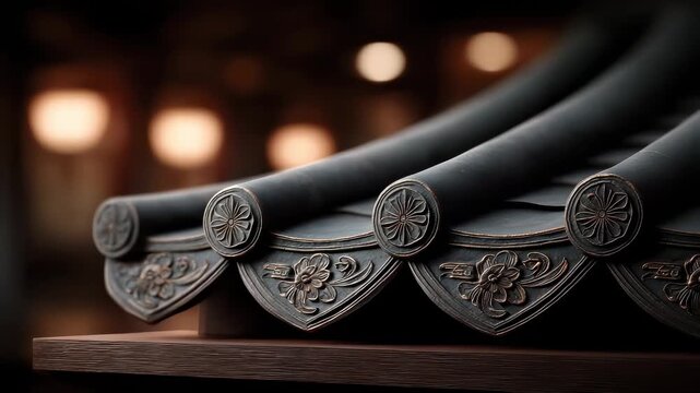 Close-up of Tang Style Eaves with Detailed Texture