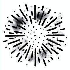 Obraz premium Dynamic burst of black lines and dots offering energy and excitement for modern designs artistic projects