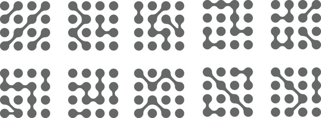 Set black metaballs isolated on a white background. Modern contemporary geometric shapes and elements. Metaball pattern. Liquid drops or morph shapes background