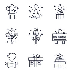 Celebration festival event icons