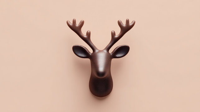 A modern twist on a classic trophy, a deer head statue adorns a wall, blending nature and art in a unique home decor statement piece.