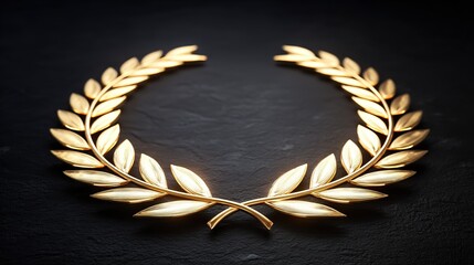 Luxury branding and personalized monogram design with detailed golden laurel wreath