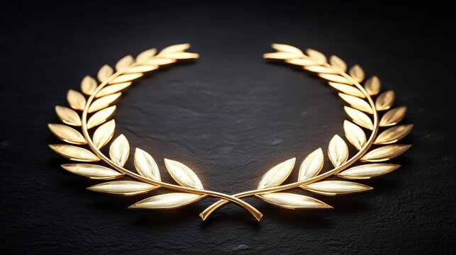 Luxury branding and personalized monogram design with detailed golden laurel wreath
