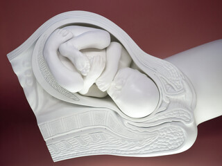 段階を追った出産の人体模型　