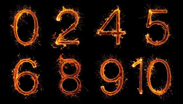 Fiery Numbers - A Visual Representation of Numerical Concepts in Flames.