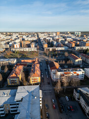 Obraz premium Urban aerial view of the city of Oulu in autumn, Finland