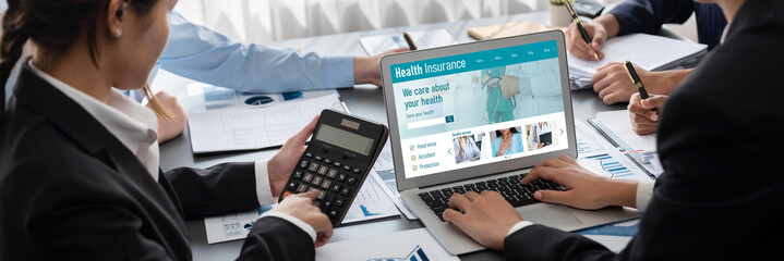 Business intelligence and data analysis concept. Analyst team working on financial data analysis...