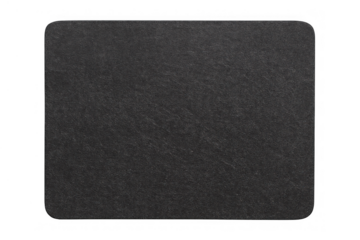 Black mouse pad featuring a textured surface and rounded corners, providing a smooth area for computer mice, isolated