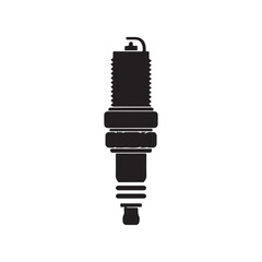 Spark plug silhouette vector flat illustration design on white background