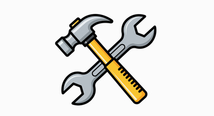 Crossed Hammer and Wrench: Essential Hand Tools for Repair and Maintenance