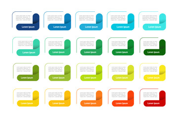 For business concept with 20 steps infographics, rectangle with multicolor label, design for workflow layout, diagram, annual report, web design. vector illustration
