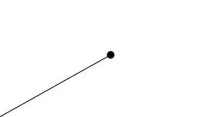 Minimalist abstract animation of a single black line rotating around a fixed central point on a white background.