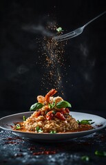 Exquisite Seafood Risotto with Tomato Sauce